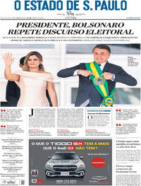 Capa do jornal Estadão 02/01/2019