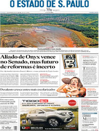 Capa do jornal Estadão 03/02/2019