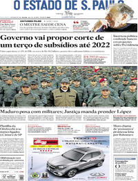 Capa do jornal Estadão 03/05/2019