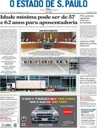 Capa do jornal Estadão 04/01/2019