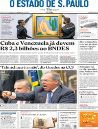 Capa do jornal Estadão 04/04/2019