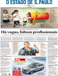 Capa do jornal Estadão 05/05/2019