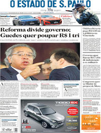 Capa do jornal Estadão 06/02/2019
