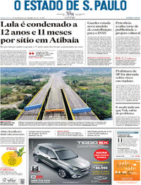 Capa do jornal Estadão 07/02/2019