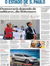 Capa do jornal Estadão 08/03/2019