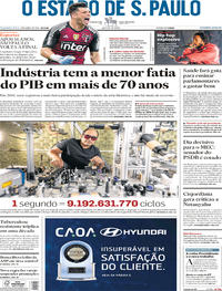 Capa do jornal Estadão 08/04/2019