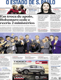 Capa do jornal Estadão 08/05/2019