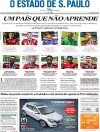 Capa do jornal Estadão 09/02/2019