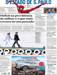 Capa do jornal Estadão 10/01/2019