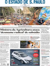 Capa do jornal Estadão 11/02/2019