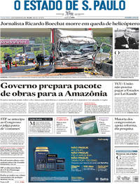 Capa do jornal Estadão 12/02/2019