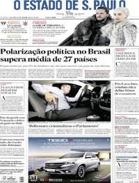 Capa do jornal Estadão 14/04/2019