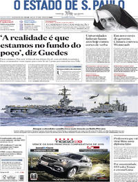 Capa do jornal Estadão 15/05/2019