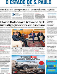Capa do jornal Estadão 18/01/2019