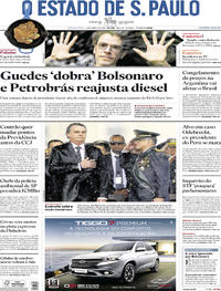 Capa do jornal Estadão 18/04/2019