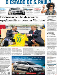 Capa do jornal Estadão 20/03/2019
