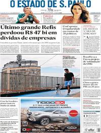 Capa do jornal Estadão 21/01/2019