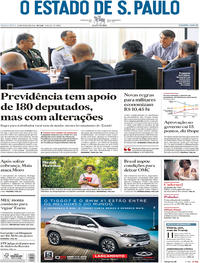 Capa do jornal Estadão 21/03/2019