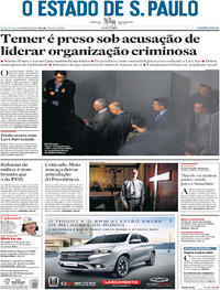 Capa do jornal Estadão 22/03/2019