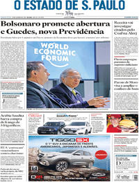 Capa do jornal Estadão 23/01/2019