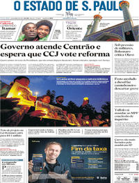 Capa do jornal Estadão 23/04/2019