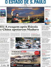 Capa do jornal Estadão 25/01/2019