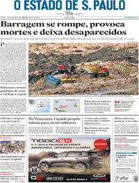 Capa do jornal Estadão 26/01/2019