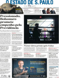 Capa do jornal Estadão 26/03/2019
