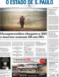 Capa do jornal Estadão 28/01/2019