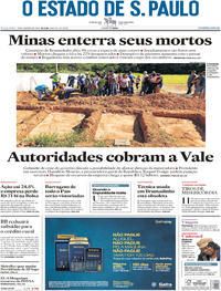 Capa do jornal Estadão 29/01/2019