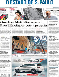 Capa do jornal Estadão 29/03/2019