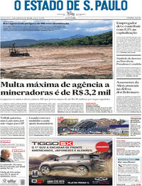 Capa do jornal Estadão 31/01/2019