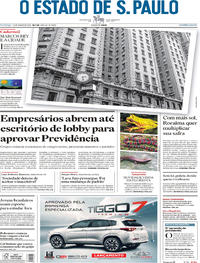 Capa do jornal Estadão 31/03/2019