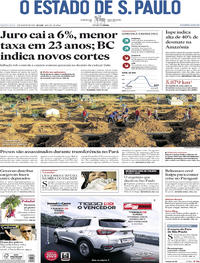 Capa do jornal Estadão 01/08/2019