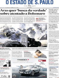 Capa do jornal Estadão 02/10/2019