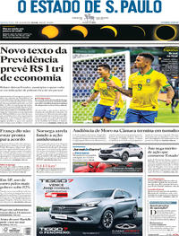Capa do jornal Estadão 03/07/2019