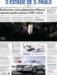 Capa do jornal Estadão 10/07/2019