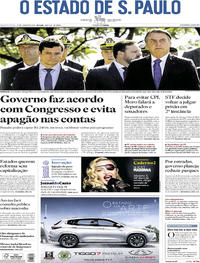 Capa do jornal Estadão 12/06/2019