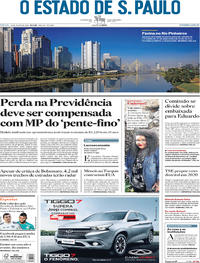 Capa do jornal Estadão 13/07/2019