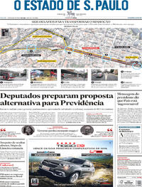 Capa do jornal Estadão 18/05/2019