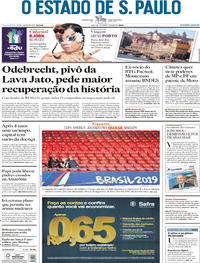 Capa do jornal Estadão 18/06/2019