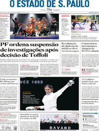 Capa do jornal Estadão 19/07/2019