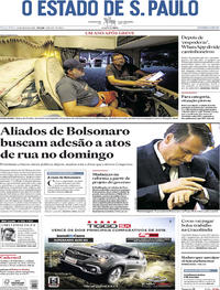 Capa do jornal Estadão 21/05/2019