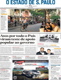Capa do jornal Estadão 26/05/2019