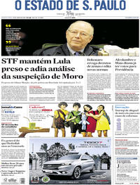 Capa do jornal Estadão 26/06/2019