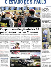 Capa do jornal Estadão 28/05/2019