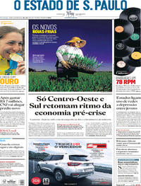 Capa do jornal Estadão 28/07/2019