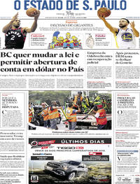 Capa do jornal Estadão 30/05/2019