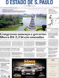 Capa do jornal Estadão 30/11/2019