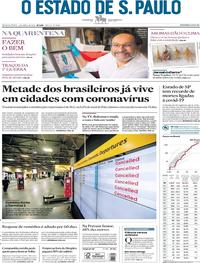 Capa do jornal Estadão 01/04/2020